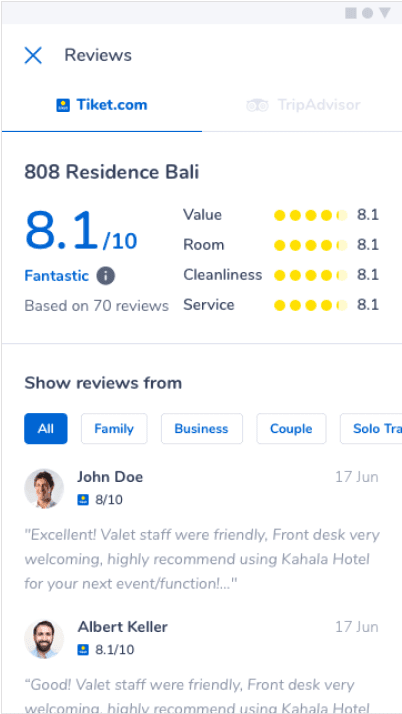 Tiket.com hotel search results