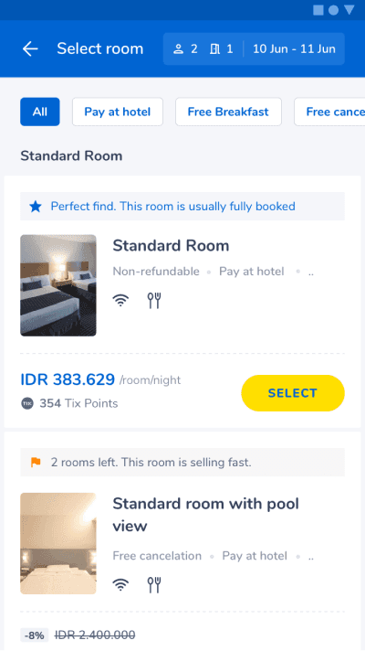 Tiket.com payment confirmation screen
